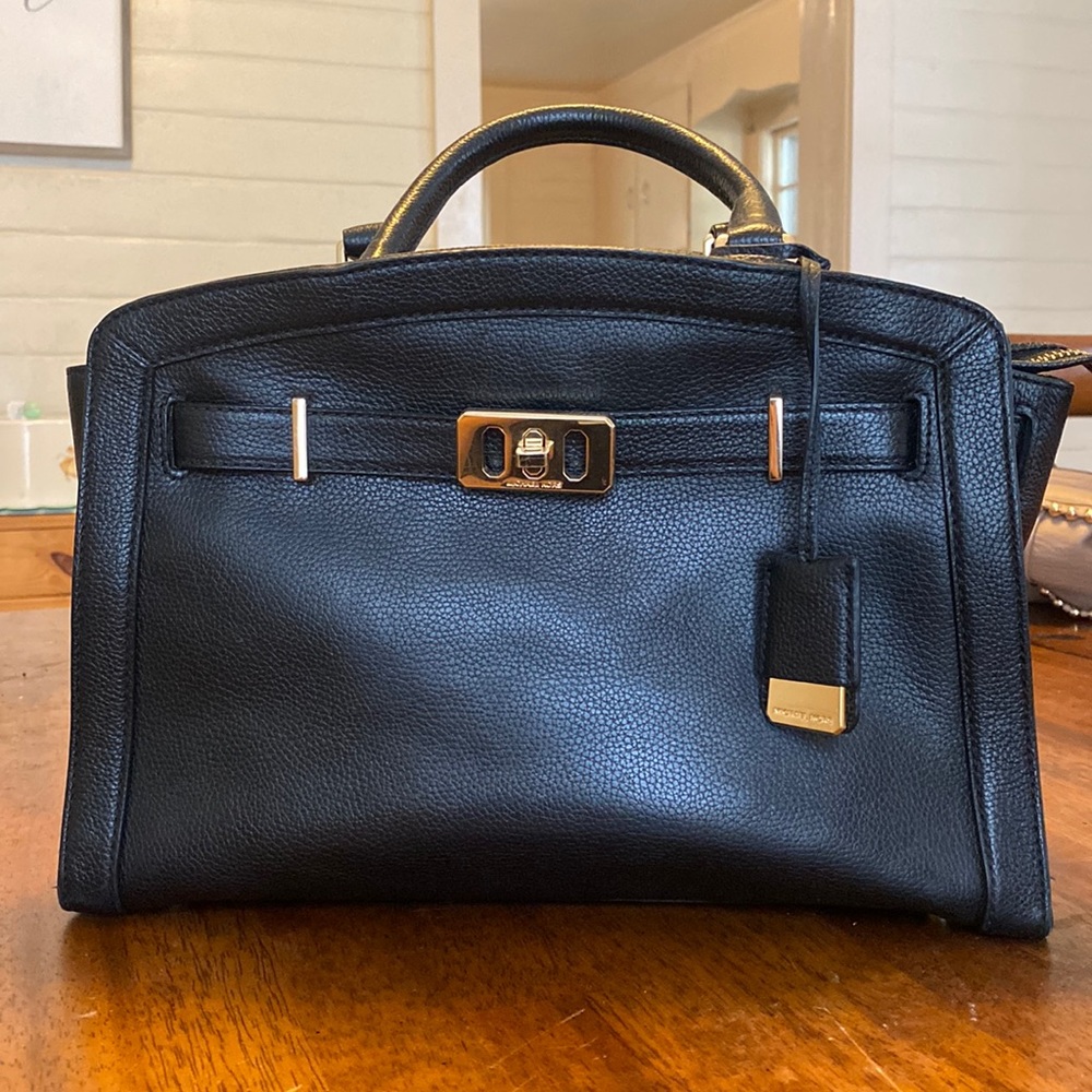 Michael Kors black leather handbag